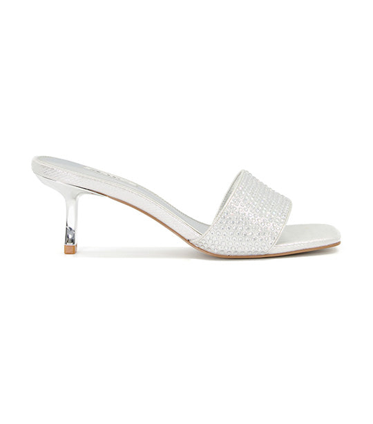 Dune London Myka Heeled Sandals Silver