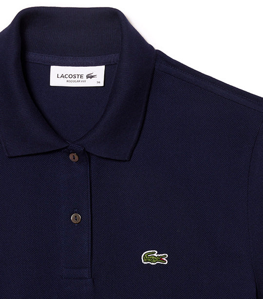 Women's Classic Fit Soft Cotton Petit Piqué Polo Shirt Navy Blue