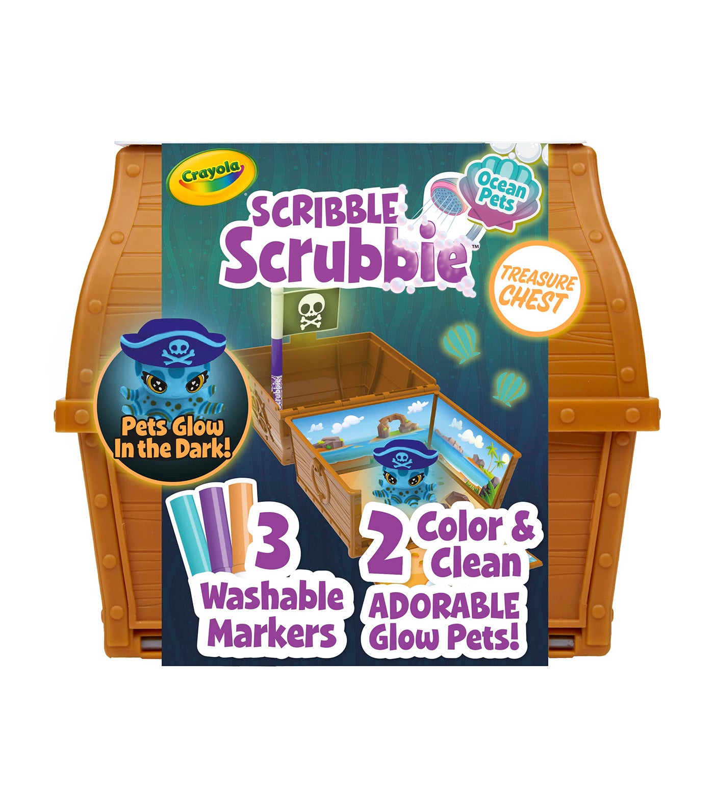 Scribble Scrubbie - Ocean Pets Treasure Chest Set