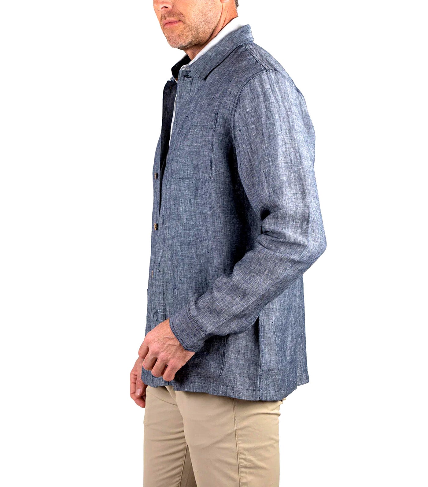 Tailor Vintage Puretec Cool® Linen Cotton Chore Jacket Navy Blazer