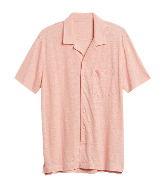 Linen Knit Resort Shirt Sunwashed Peach