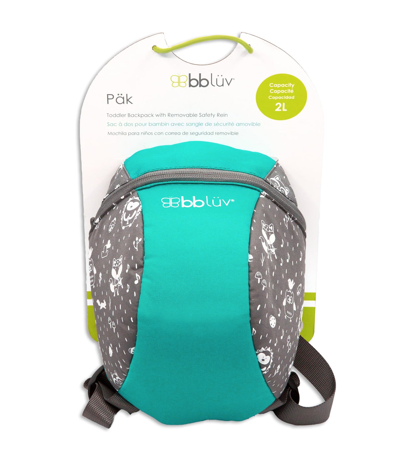 Päk: Toddler Mini Backpack With Safety Reins - Aqua