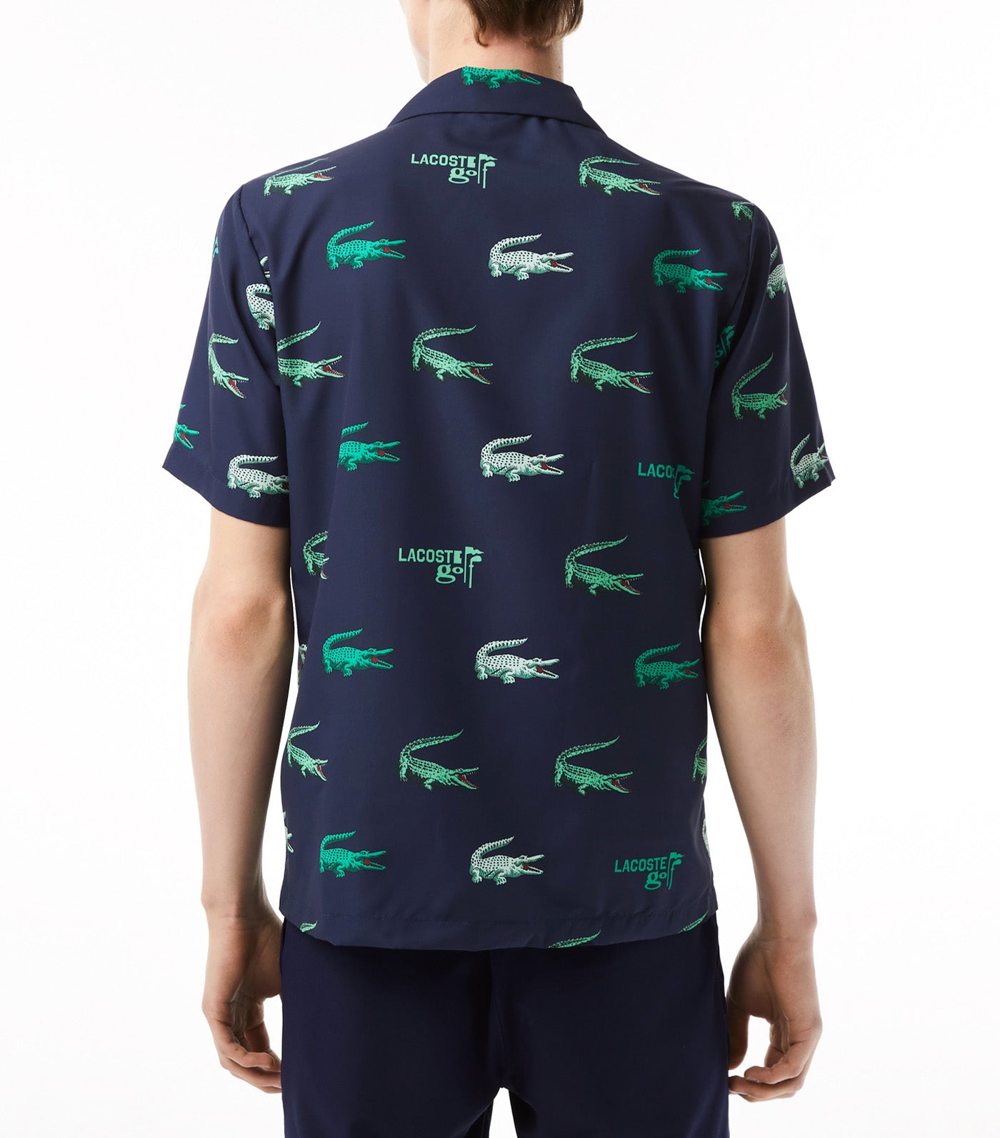 Men’s Golf Printed Short-Sleeved Shirt Navy Blue