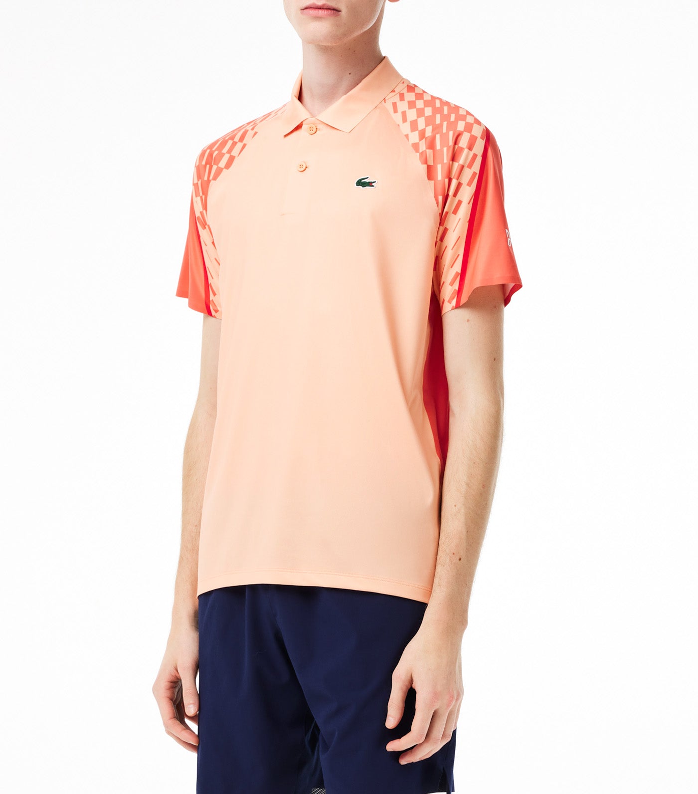 Men’s Lacoste Tennis x Novak Djokovic Tricolour Polo Shirt Ledge/Watermelon/Corrida