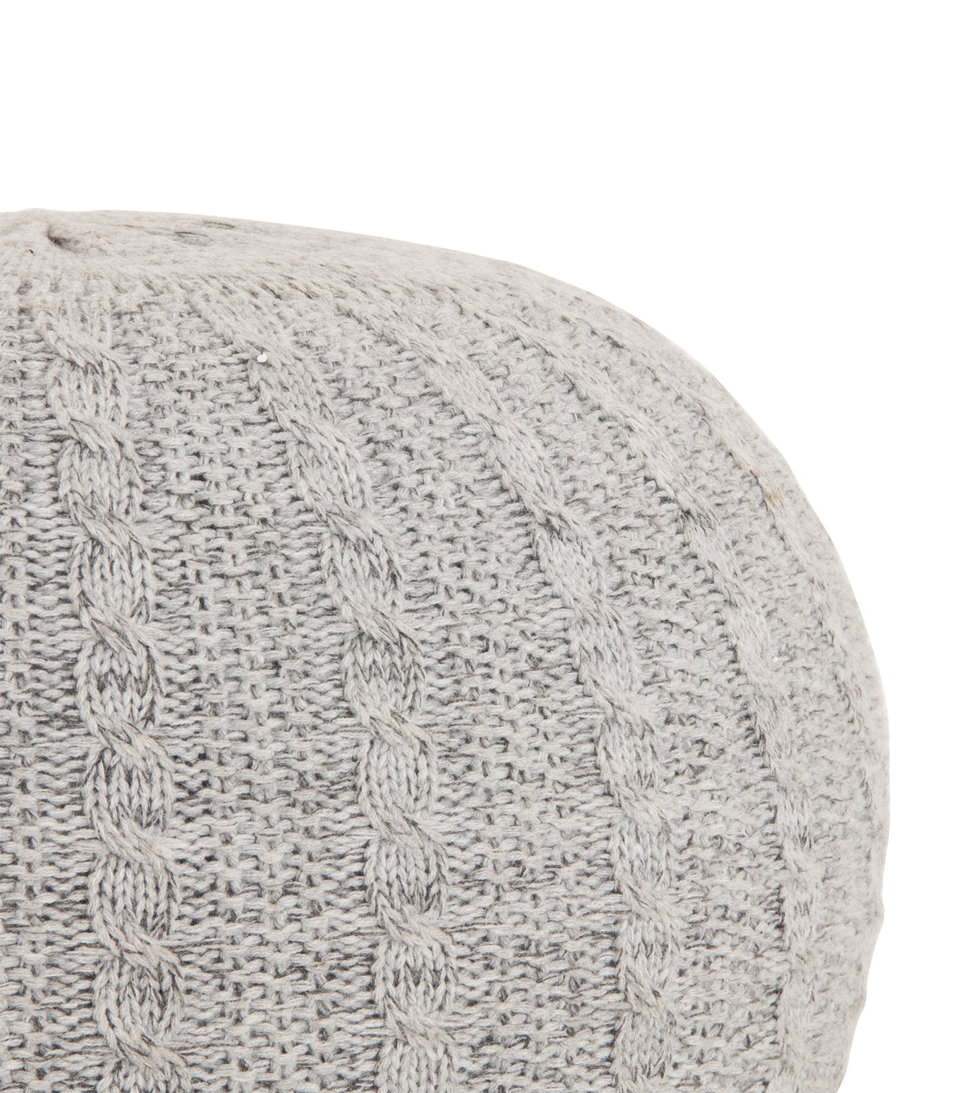 Knitted Pouffe - Pebble/Gray