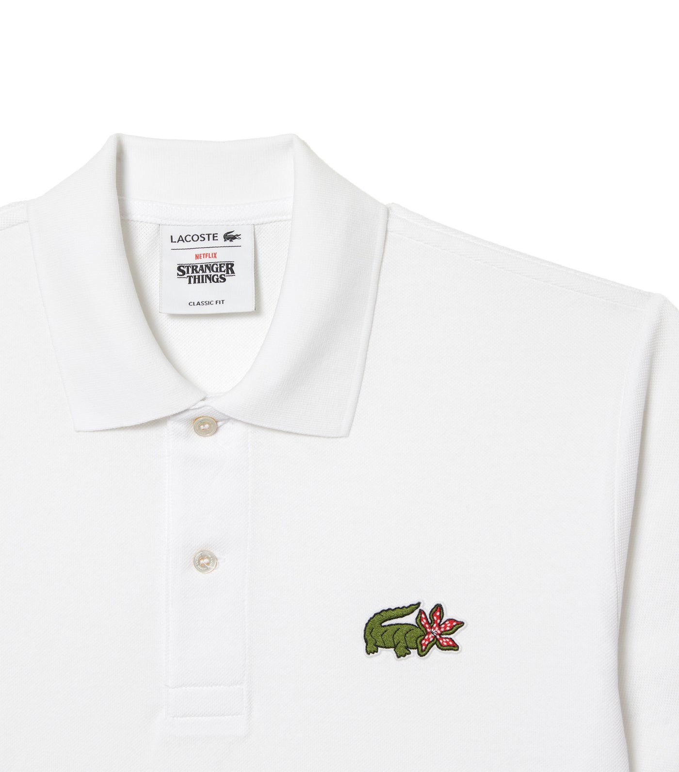 Men’s Organic Cotton Polo Shirt White/Stranger Things