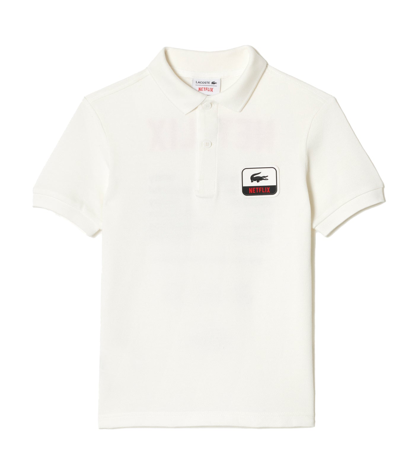 Lacoste Kids\' Lacoste x Netflix Contrast Print Polo Shirt Flour