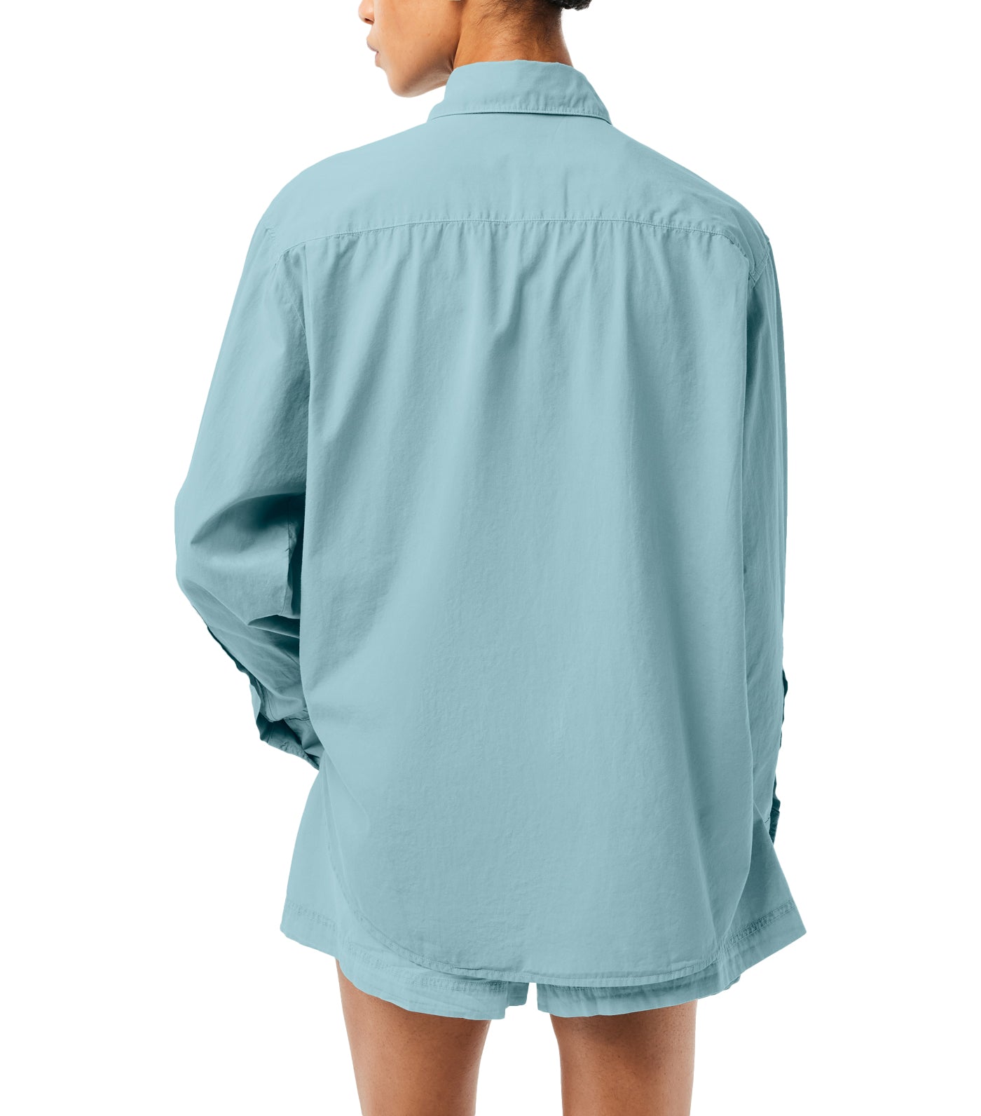 Women’s Oversize Cotton Poplin Shirt Eco Blue