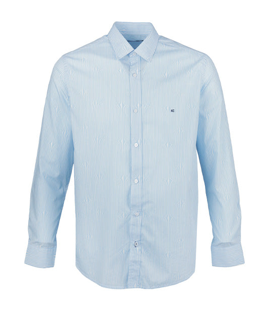 Long-Sleeved Pinstripe Shirt Light Blue