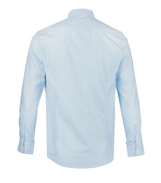 Long-Sleeved Pinstripe Shirt Light Blue