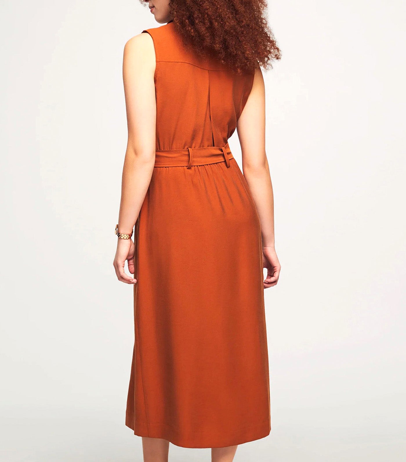 Double Breasted Midi Dress Chestnut