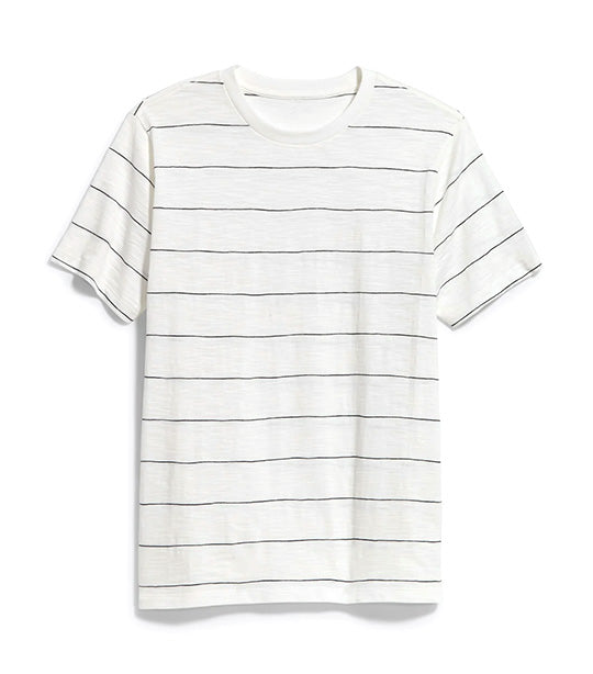 Slub-Knit T-Shirt for Men O.N White/Navy