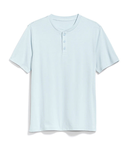 Soft-Washed Short-Sleeve Henley T-Shirt for Men Afternoon Storm Blue