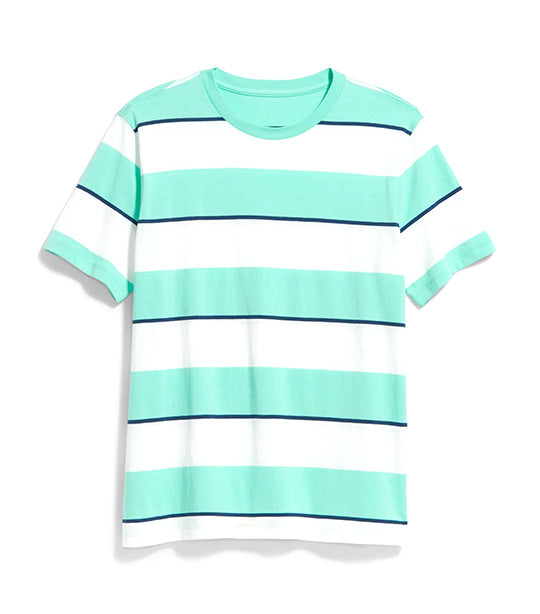 Soft-Washed T-Shirt for Men Blue/Green Stripe