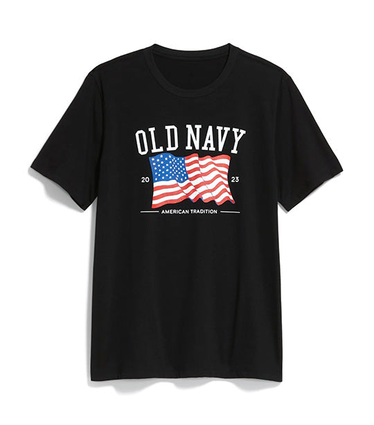 Matching "Old Navy" Flag Graphic T-Shirt for Men Black Jack