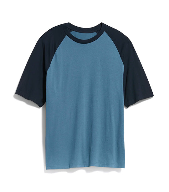 Color-Block Raglan T-Shirt for Men Why So Blue