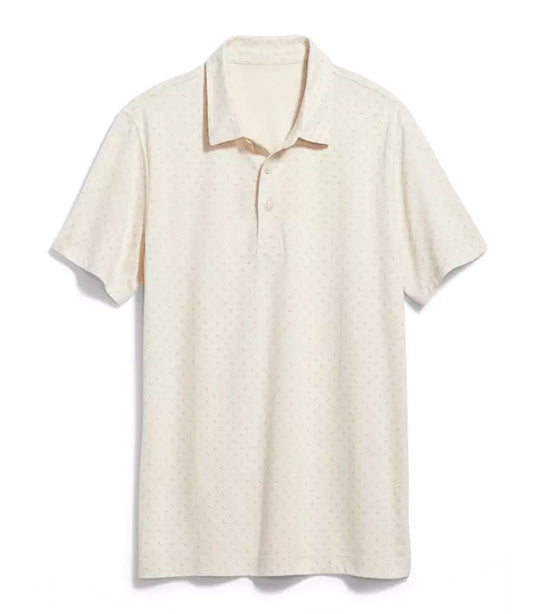 Printed Classic Fit Jersey Polo for Men Cozy Cashmere