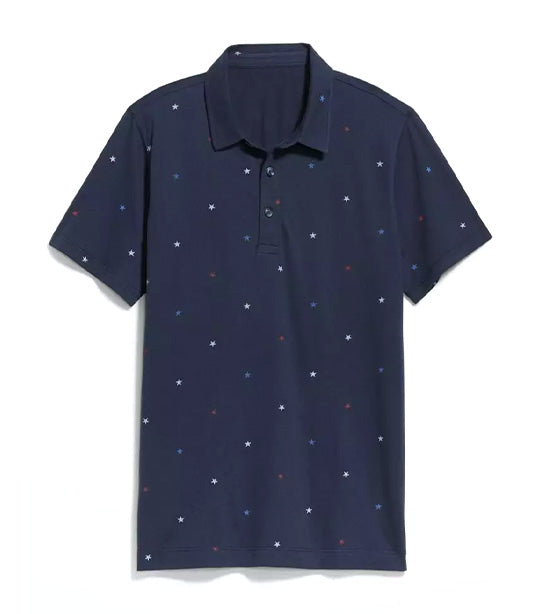 Printed Classic Fit Jersey Polo for Men Americana Print