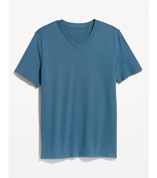 Soft-Washed V-Neck T-Shirt for Men Why So Blue