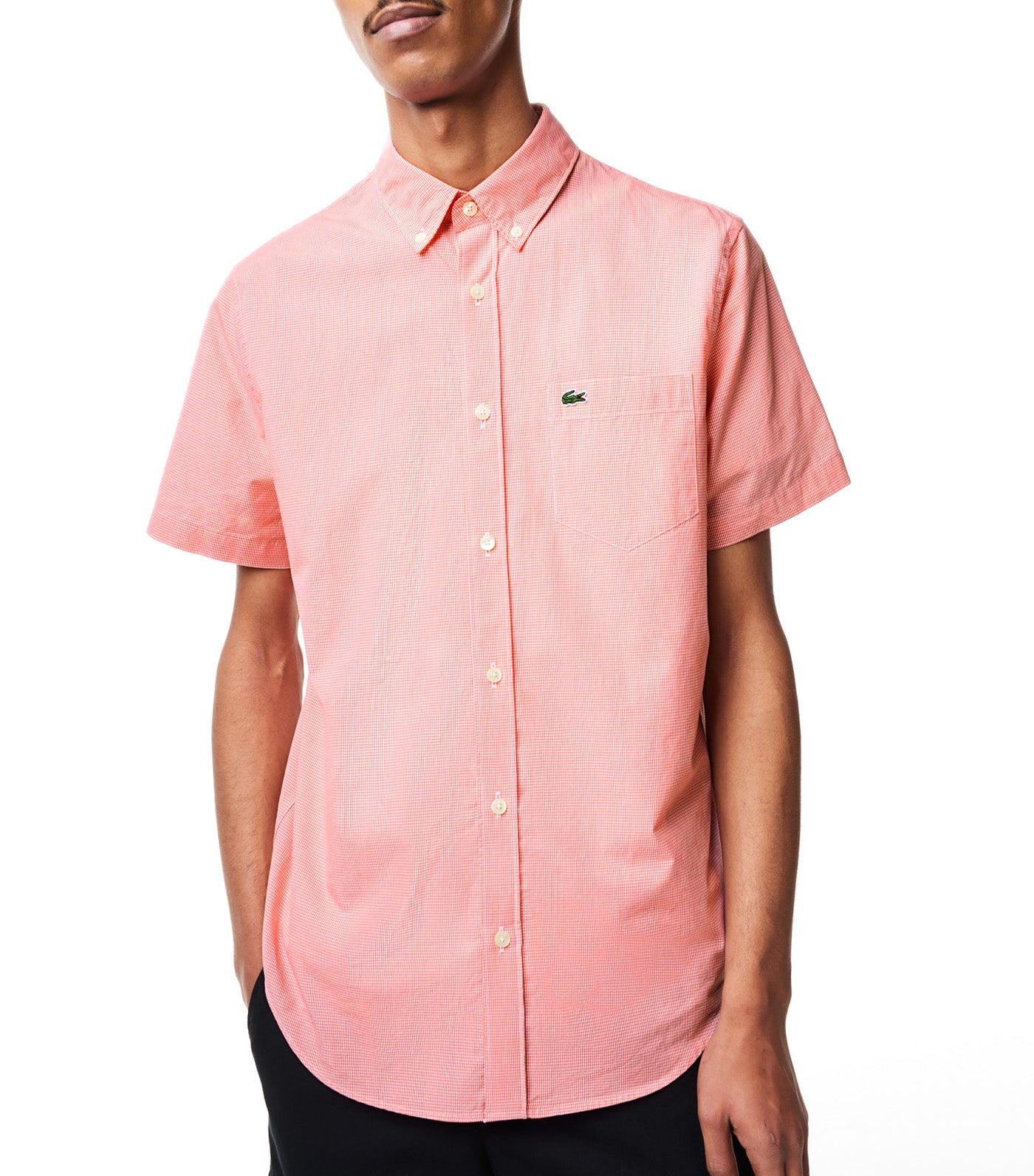 Men's Regular Fit Gingham Check Shirt White/Watermelon