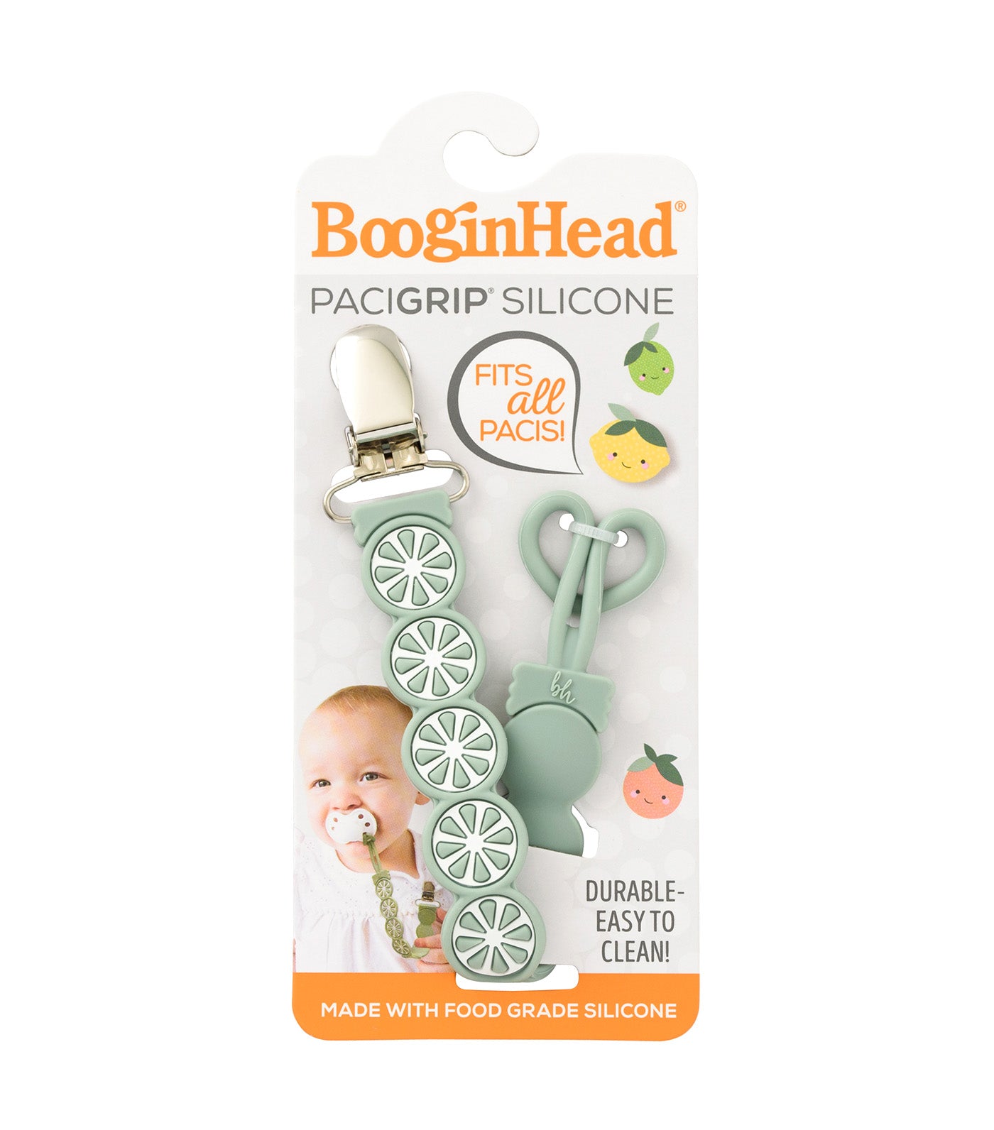 PaciGrip Silicone and Wood Beaded Teething Clip