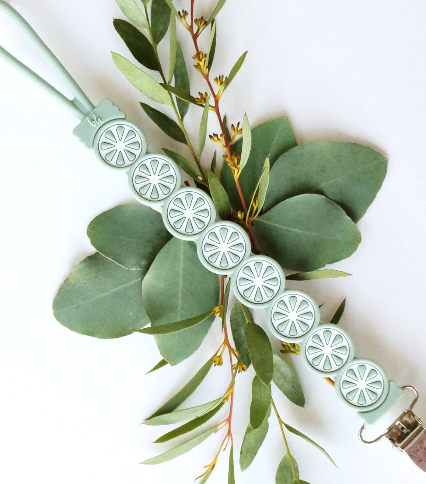 PaciGrip Silicone and Wood Beaded Teething Clip