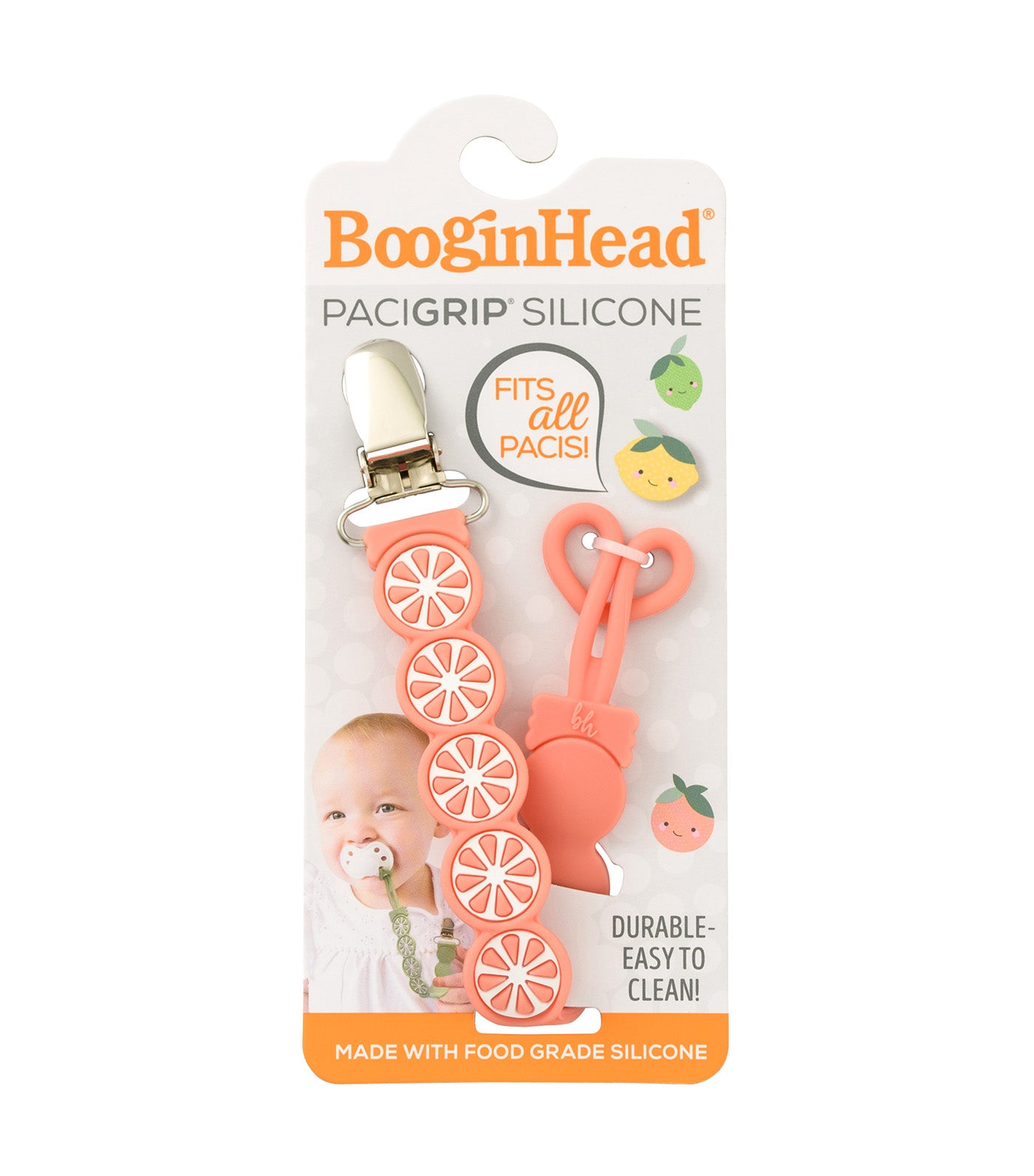 PaciGrip Silicone and Wood Beaded Teething Clip