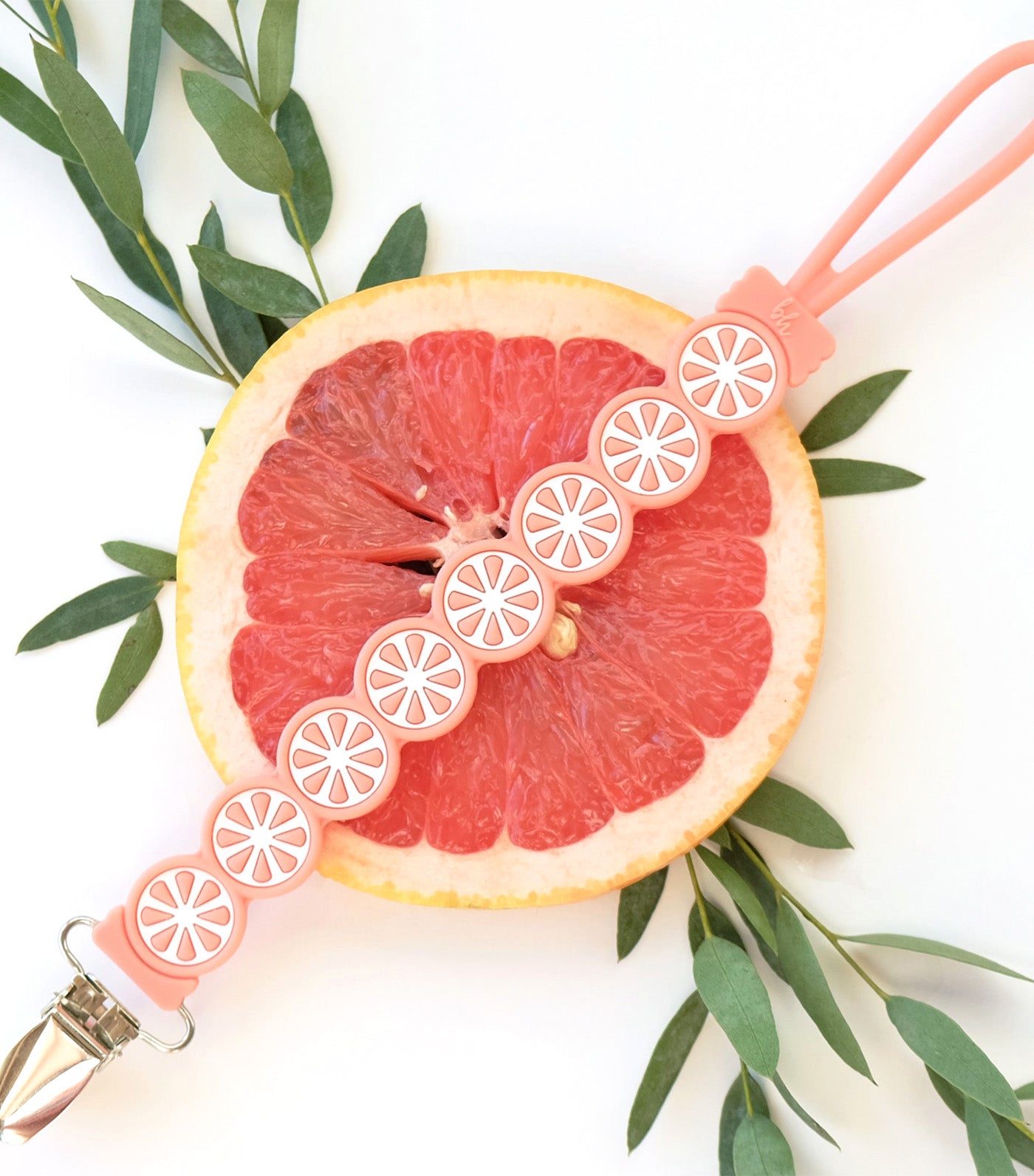 PaciGrip Silicone and Wood Beaded Teething Clip