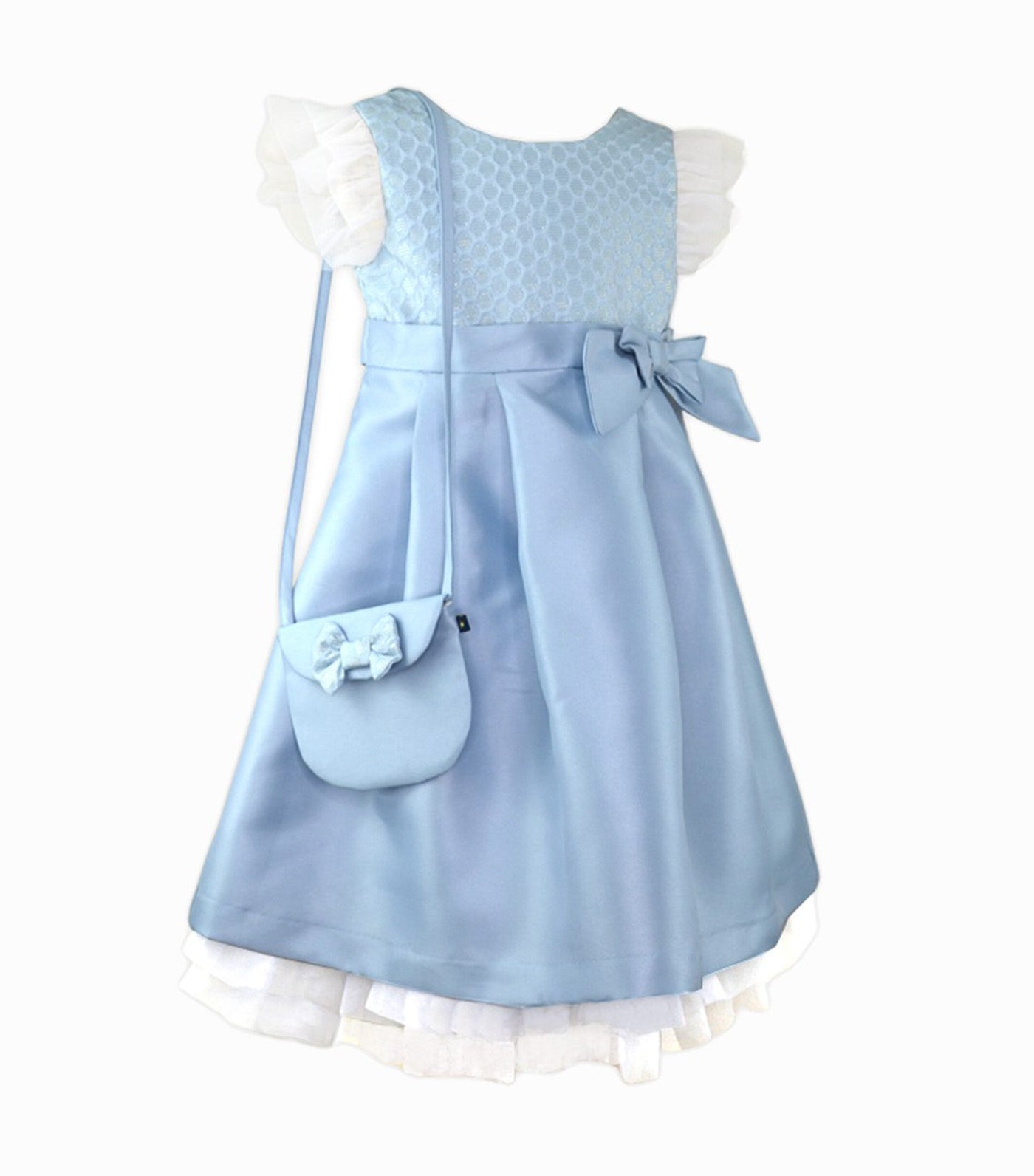 Beatrice Girls Textured Party Dress Light Blue