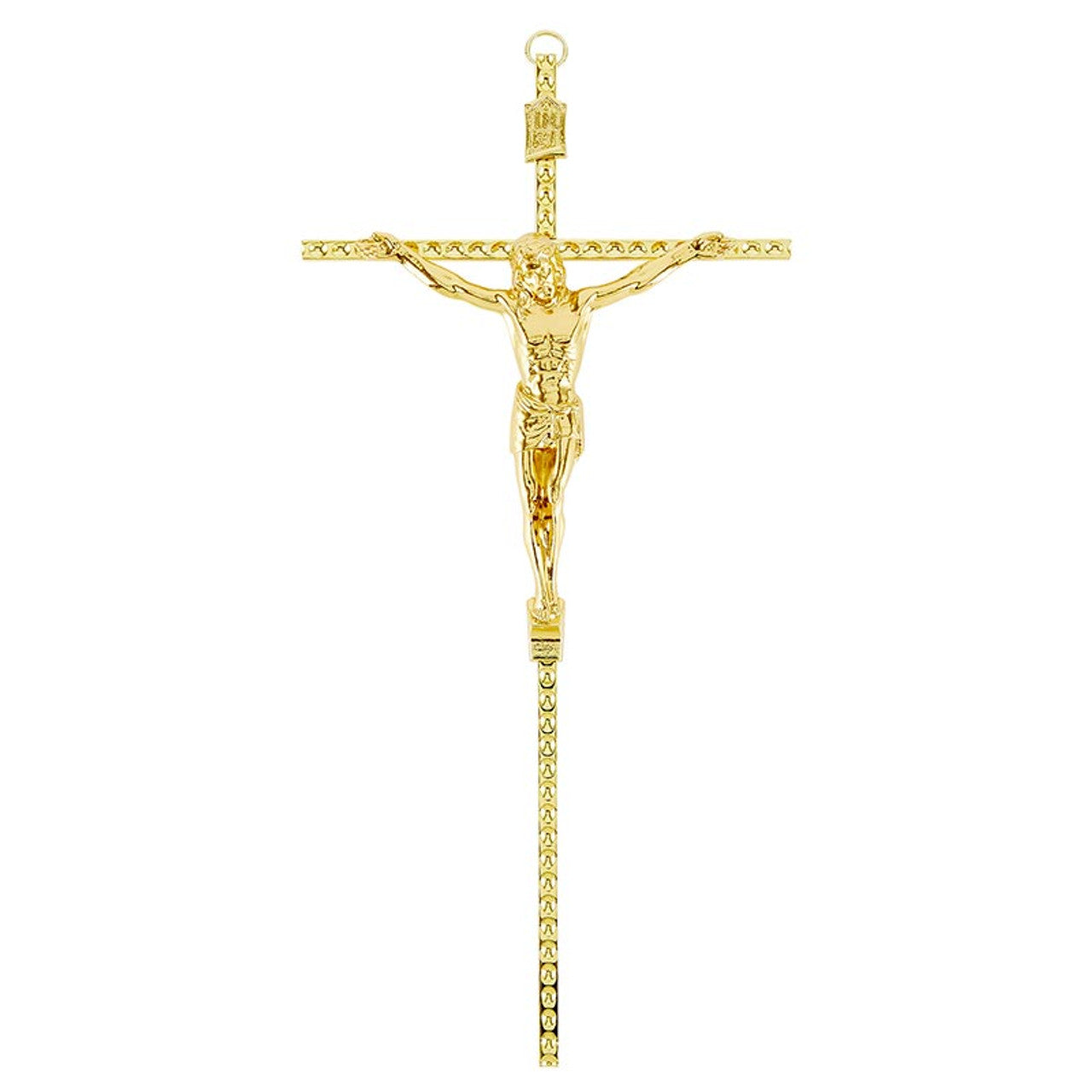Hammered Crucifix Wall Hang - Gold