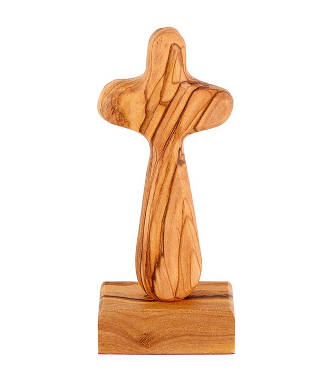 Olive Wood Crucifix with Magnetic Base Stand