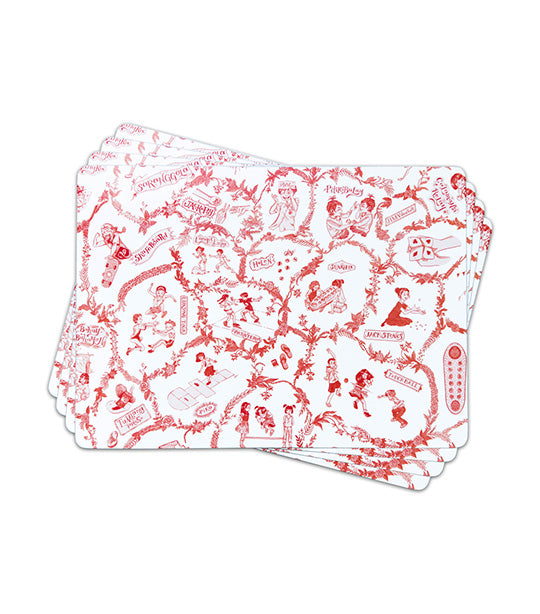 Laro Placemats and Coasters - Red