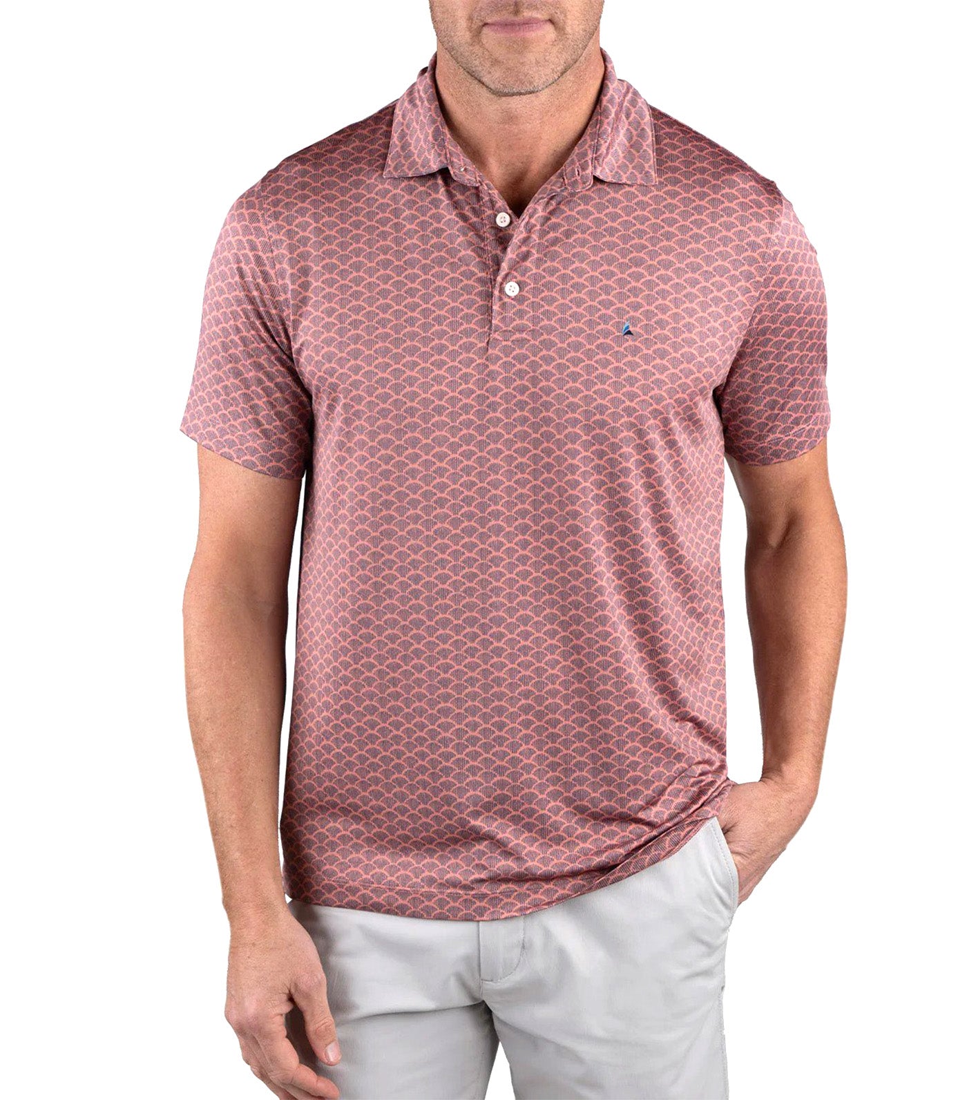 UPF Polyester Jersey Heather Polo Dusty Rose Shells