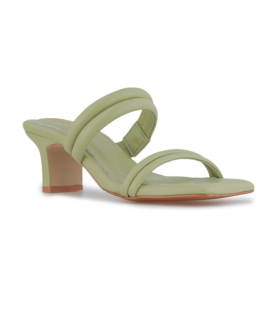 Ava Bloom Heel Sandals Olive