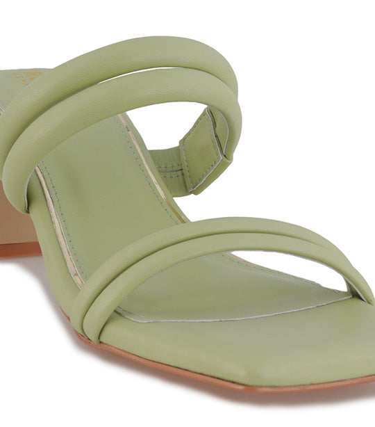 Ava Bloom Heel Sandals Olive