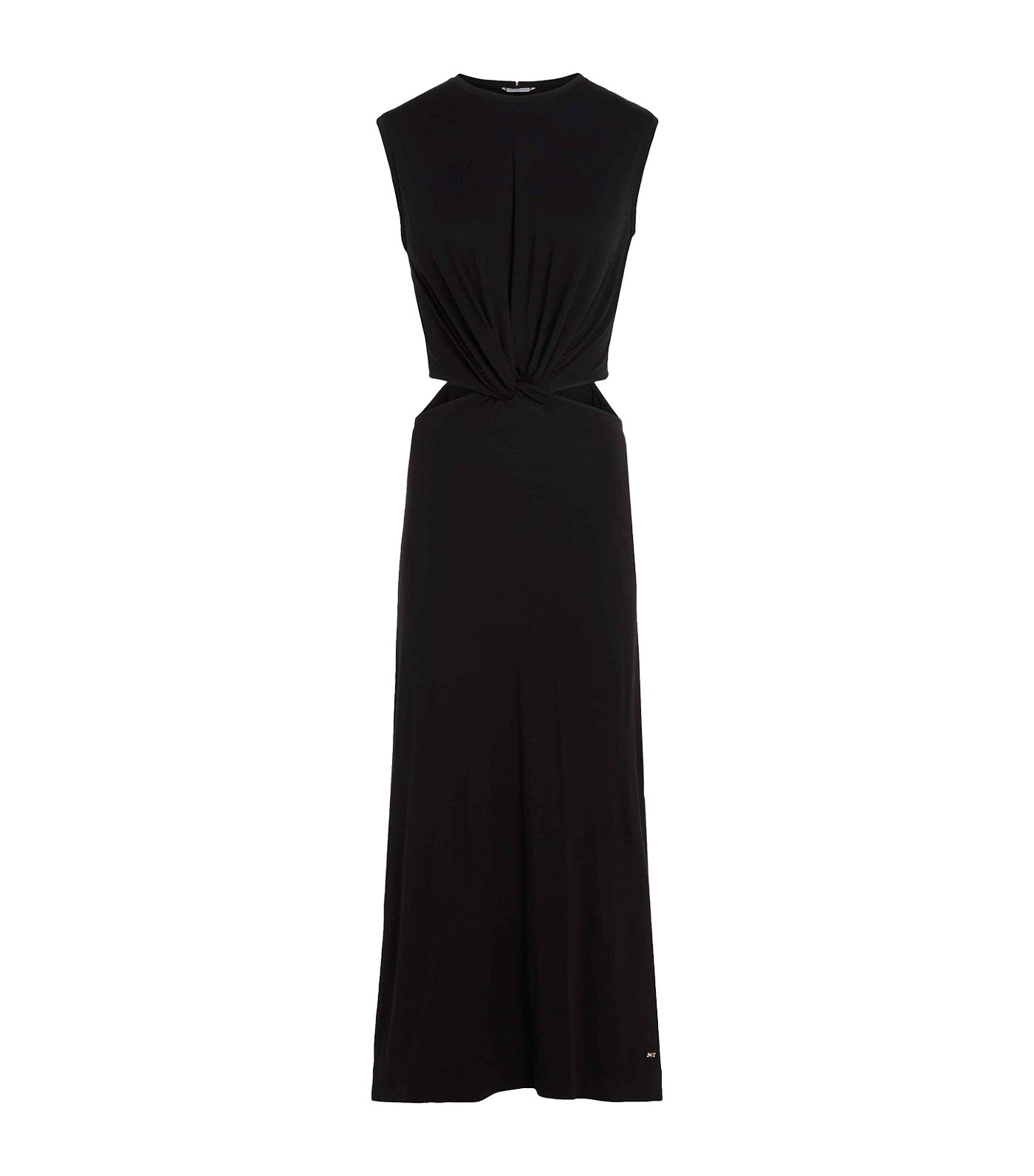 Women's Cutout Waist Midi Dress Black