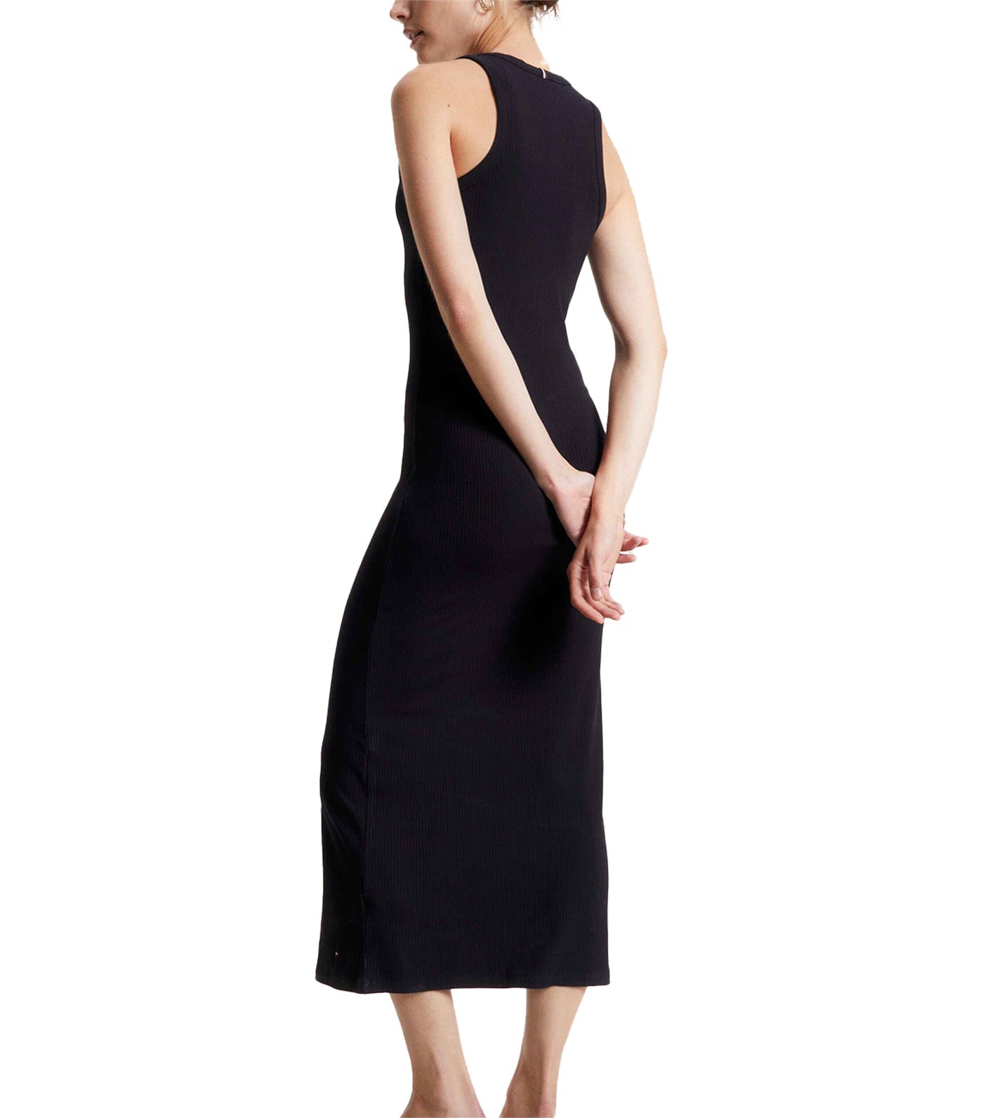 Women's Cutout Waist Midi Dress Black