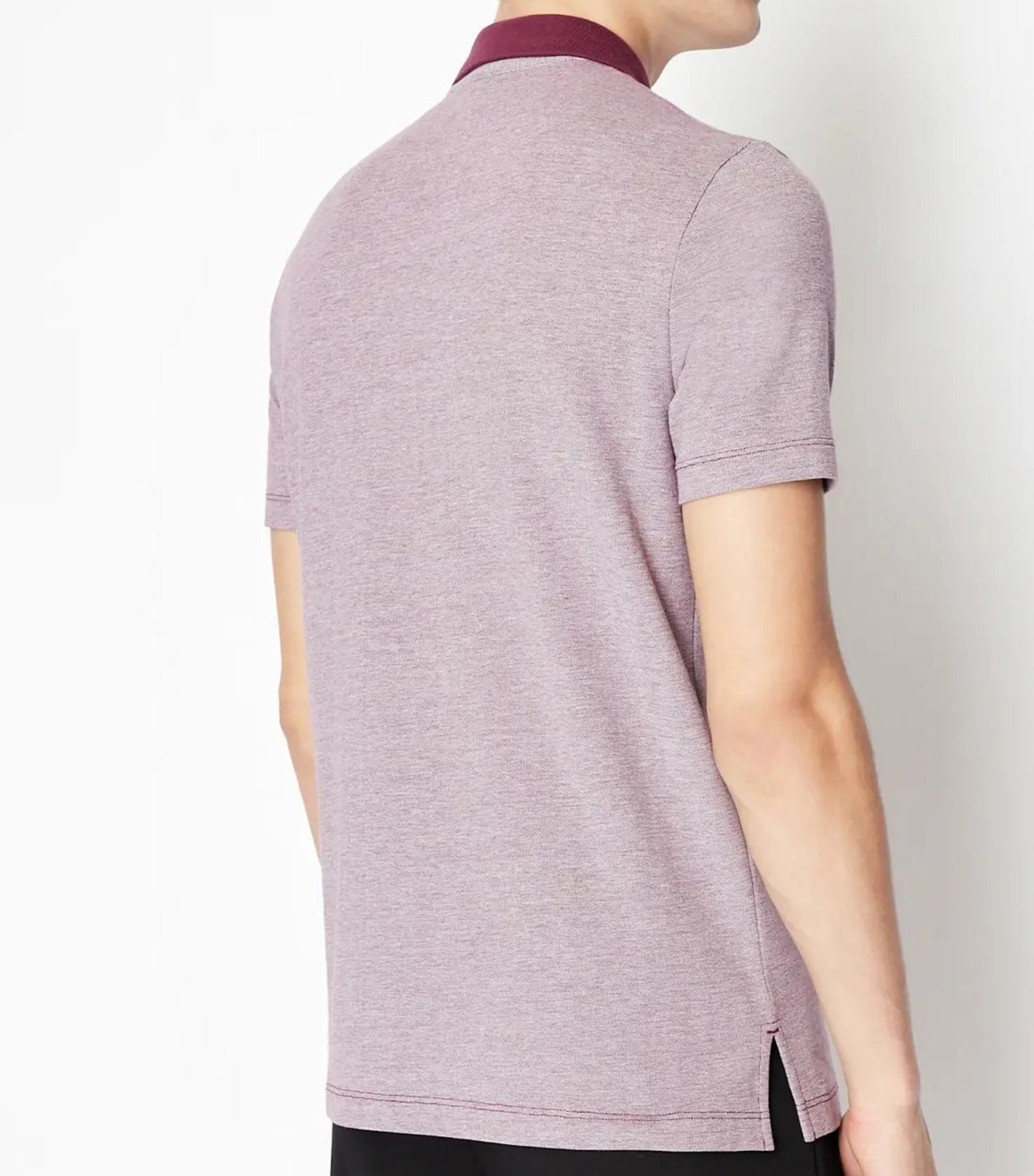 Pima Cotton Polo Shirt with Jacquard Logo Label Grapewine White