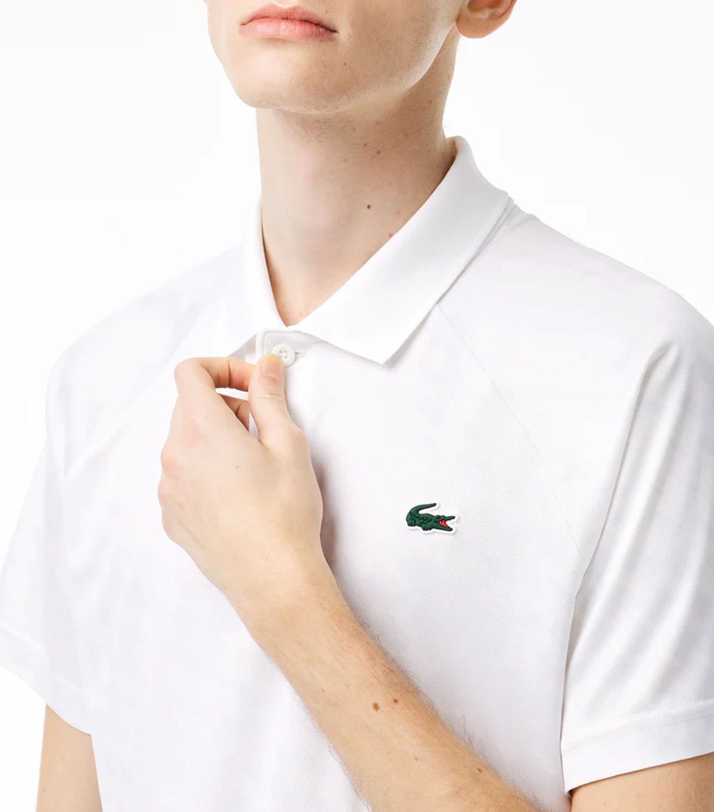 Men’s Lacoste Tennis x Novak Djokovic Printed Polo Shirt White