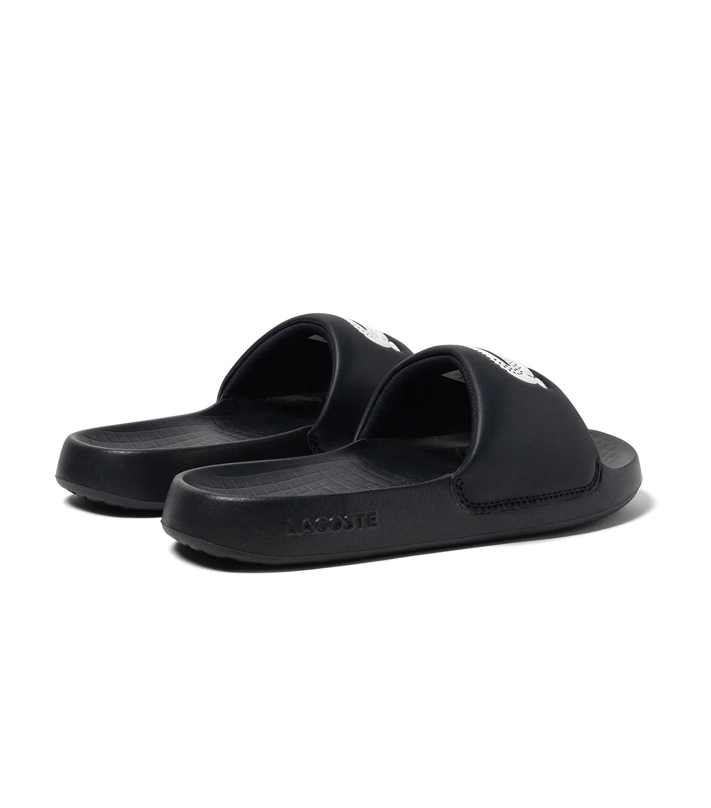 Mens lacoste slides online black