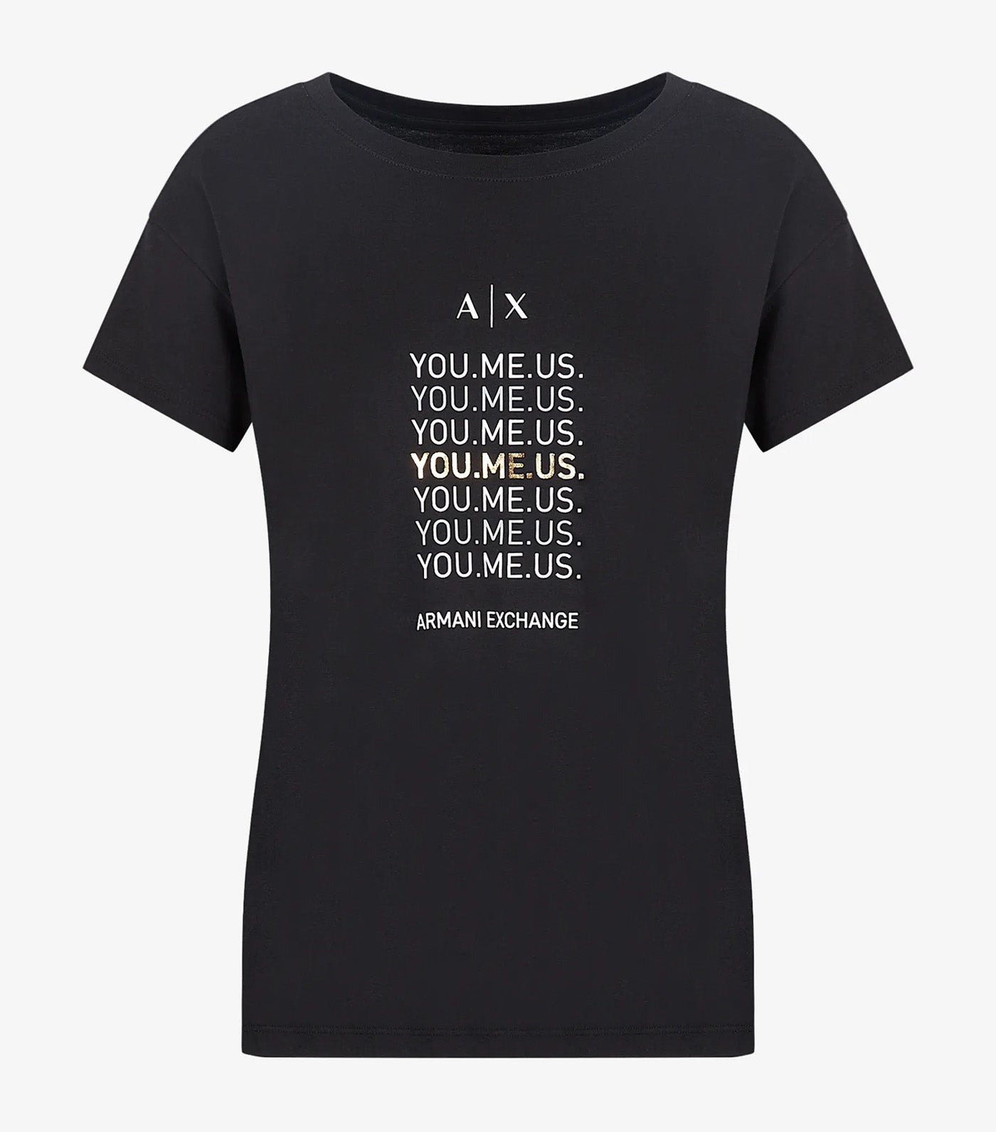 Armani Exchange You.Me.Us. Boyfriend Fit T Shirt Black