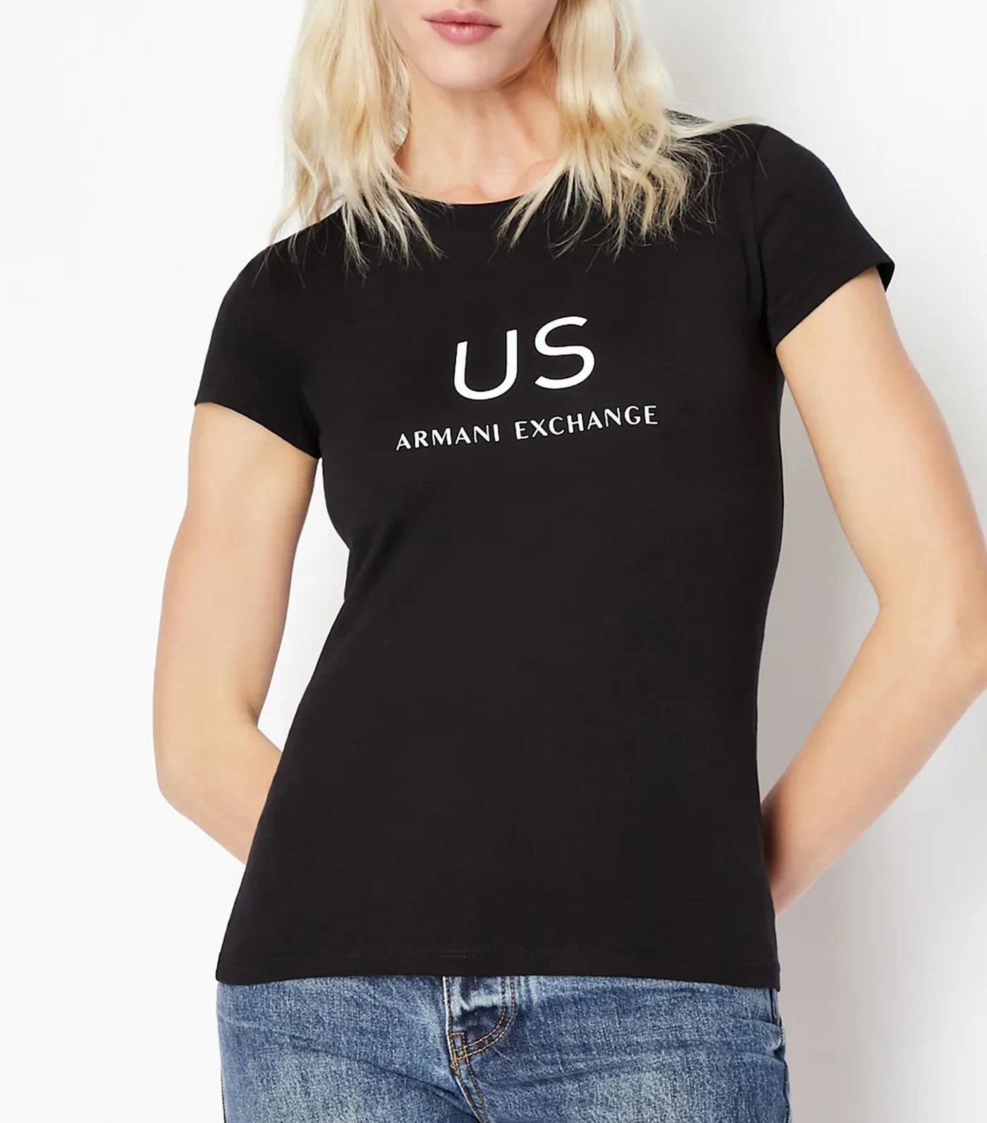 Armani Exchange You.Me.Us. Organic Cotton Slim Fit T shirt Us Black