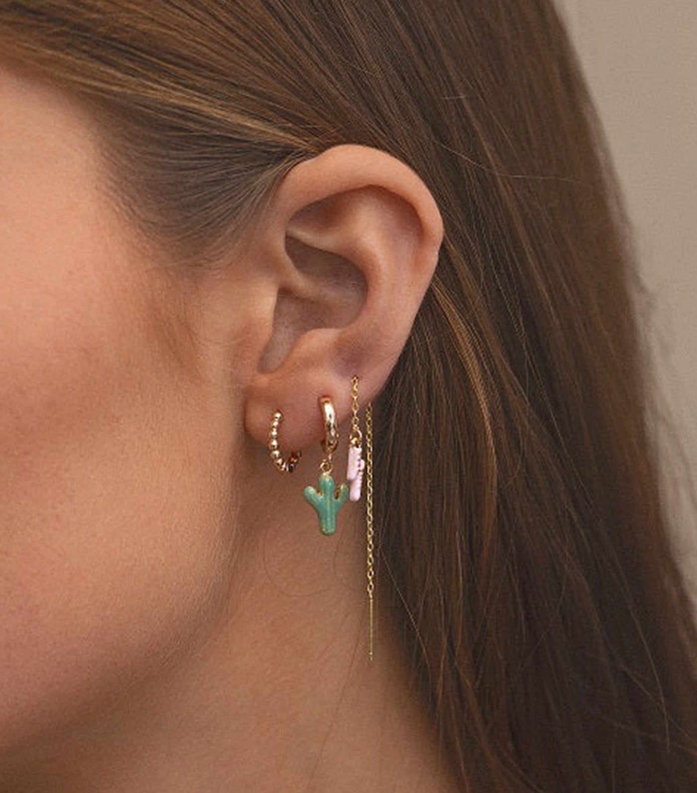 Doris Enamel Hoop Earrings