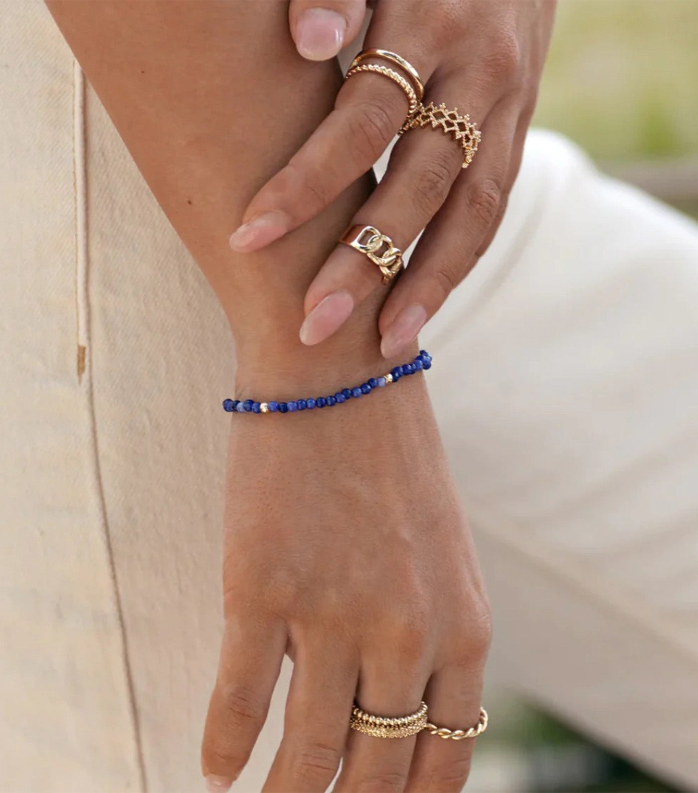 Lapis Bead Bracelet Blue