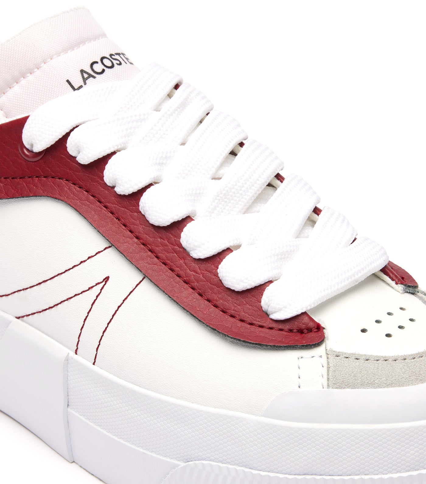 Women's L004 Platform Leather Color Pop Trainers White/Burg