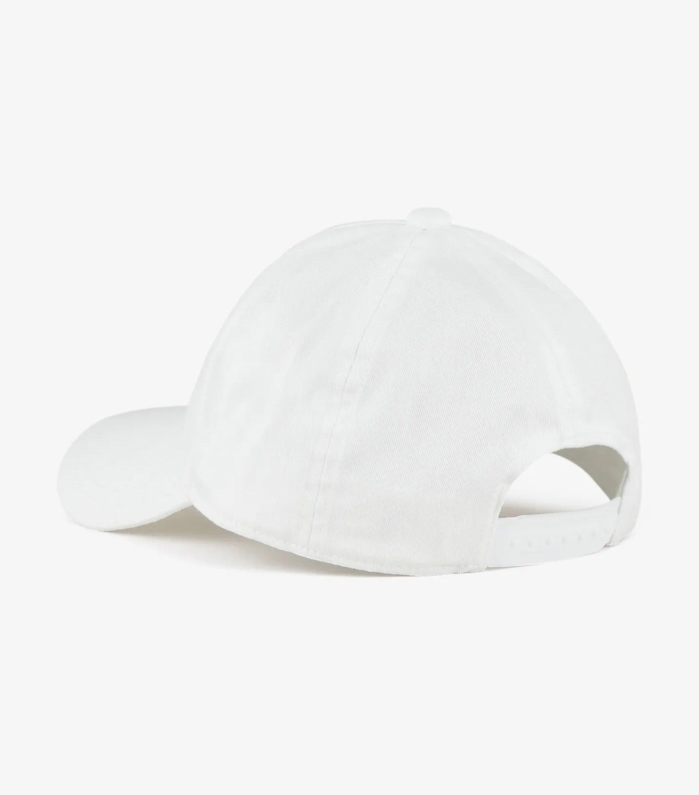 Cotton Twill Logo Patch Baseball Cap Bianco