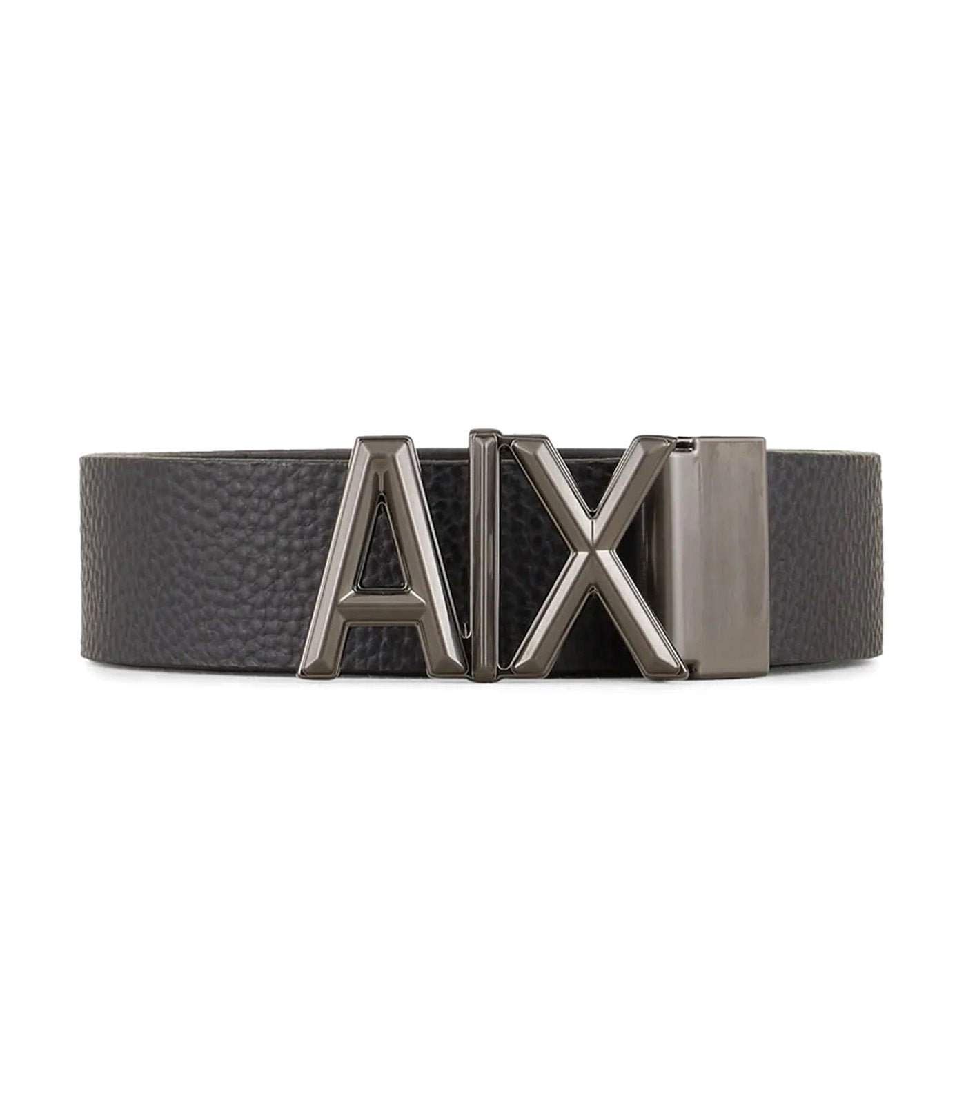 Armani Exchange Logoed Buckle Leather Belt Nero