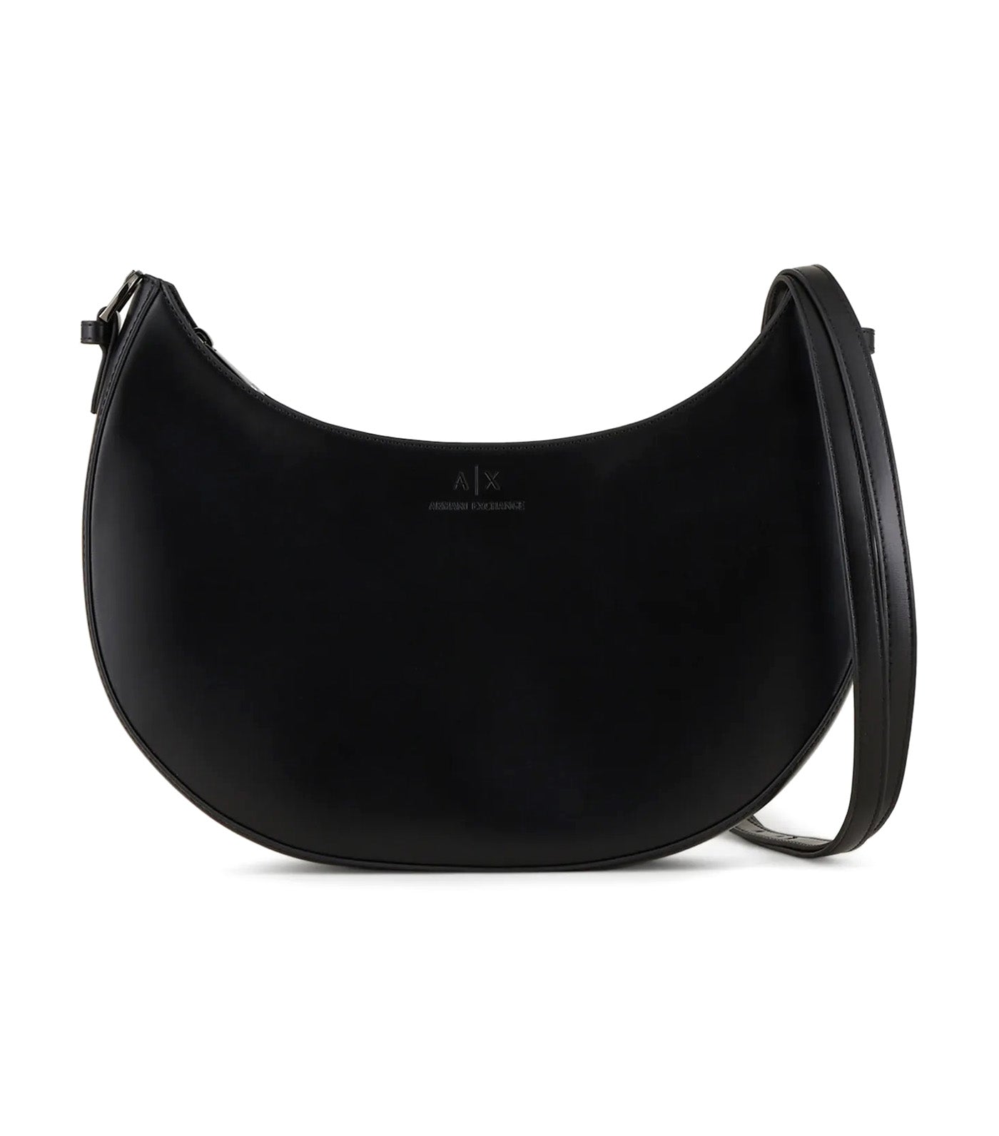 Recycled Material Crescent Shoulder Bag Nero
