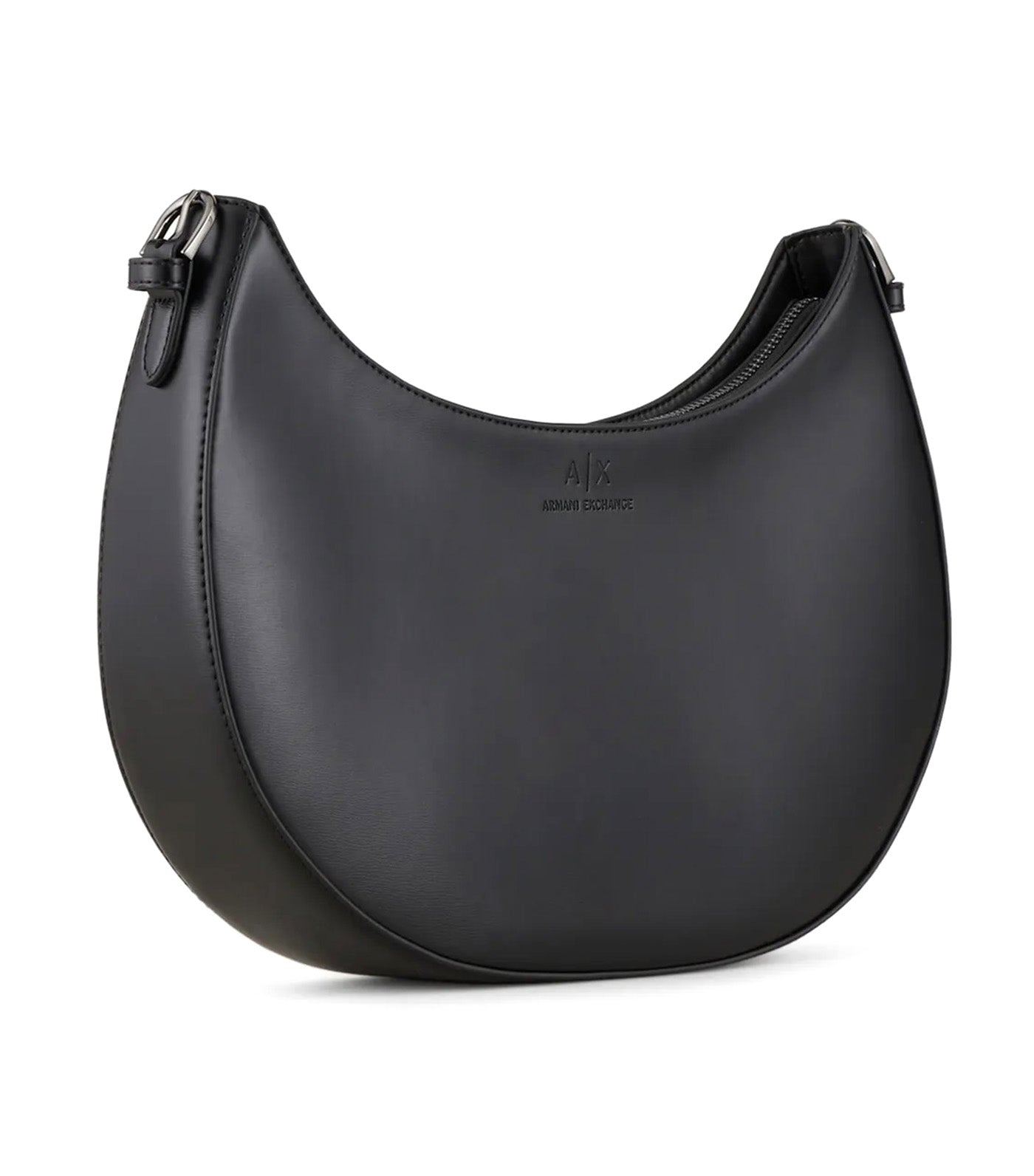 Recycled Material Crescent Shoulder Bag Nero