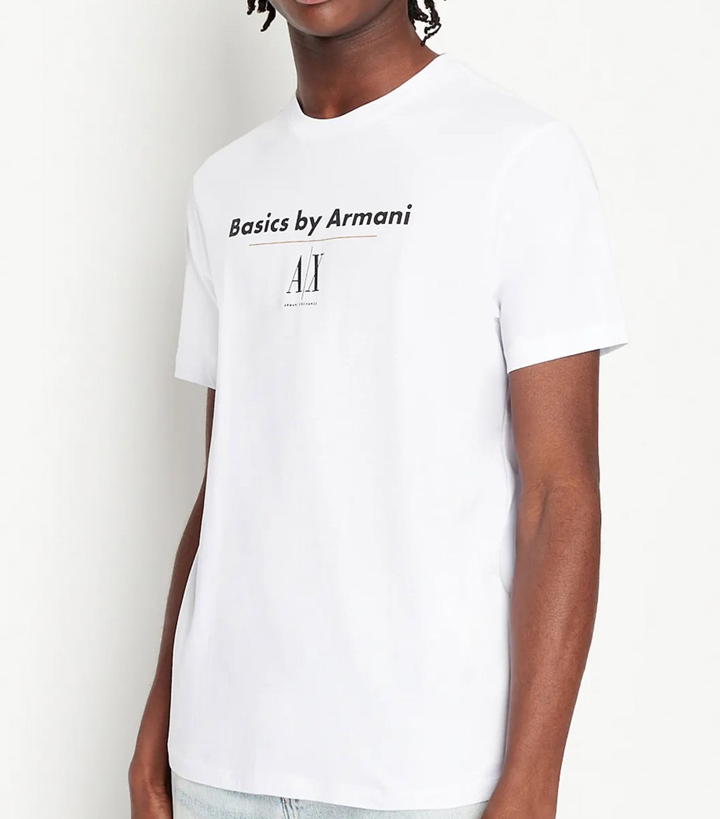 Basics By Armani Organic Jersey Crew Neck T-Shirt White